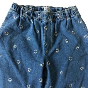 BDG Men’s Smiley Face Embroidered Denim Beach Pant